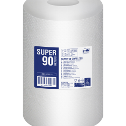 Roku dvieļi Grite Super 90 Coreless, balti, 1-kārt., 12gab, Ø13