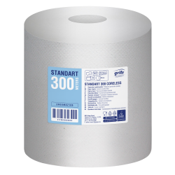 Полотенца для рук Grite Standart Maxi 300 Coreless, беленые, 1-слойные, 6шт, Ø18.5