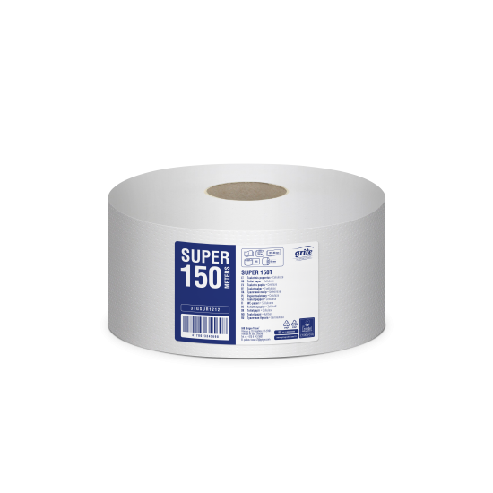 Tualetes papīrs GRITE Super 150, balts, 2-kārt., 12gab, Ø18