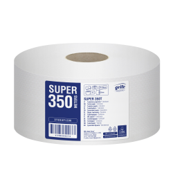 Tualetes papīrs GRITE Super Maxi 350, balts, 2-kārt., 6gab, Ø24