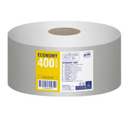Туалетная бумага GRITE Economy Maxi 400, серая, 1-слойнaя, 6шт, Ø25