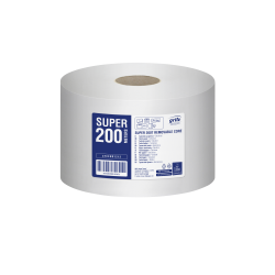 Tualetes papīrs GRITE Super 200T Centerfeed, balts, 2-kārt., 12gab, Ø19.7