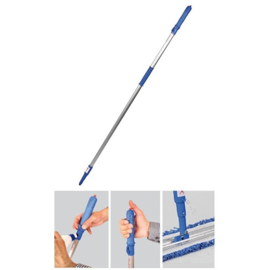 Рукоятка алюминиевая для держателя мопов с отверстиями с распылителем Duotex MicroWash, 145см