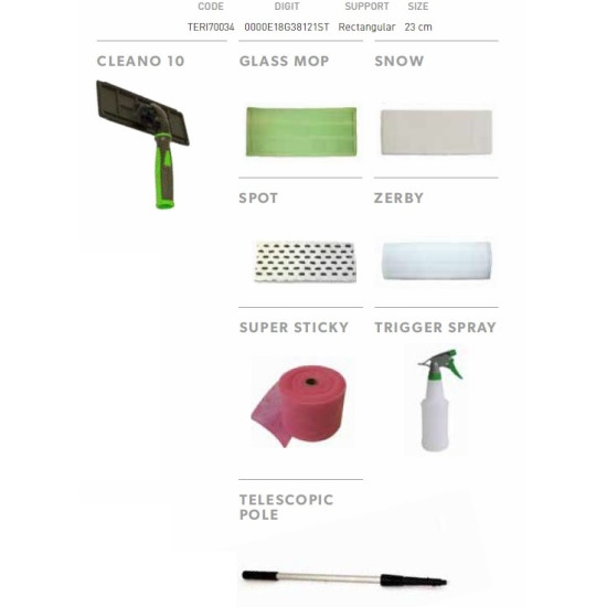 Logu mazgāšanas KOMPLEKTS Velcro IPC CLEANO 10 Discovery Pack, 23cm