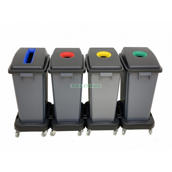 Урна с поддоном для сортировки бумаги MOPATEX, синяя, 60L