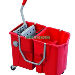 Ведро двухсоставное с отжимам мопа IPC Dolly, красное, 2х15л