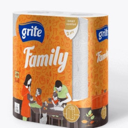 Virtuves dvieļi Grite FAMILY, balti, 2-kārt., 2x14= 28gab, Ø11.5