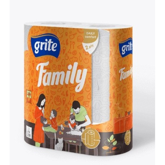 Virtuves dvieļi Grite FAMILY, balti, 2-kārt., 2x14= 28gab, Ø11.5