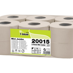 Tualetes papīrs CELTEX E-Tissue Mini 150, gaiši brūns, 2-kārt., 12gab, Ø19.5