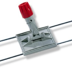 Mopa turētājs ar plastmasas centrālo daļu Euromop, pelēks/sarkans, 60cm (25)