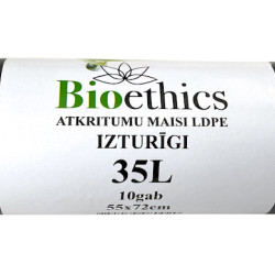 Atkritumu maisi BIOETHICS LDPE, melni, 35L/10gab/30mkr (0,22kg) (30)