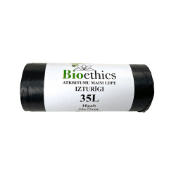 Atkritumu maisi BIOETHICS LDPE, melni, 35L/10gab/30mkr (0,22kg) (30)