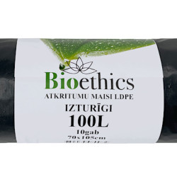 Atkritumu maisi BIOETHICS LDPE, melni, 100L/10gab/30mkr (0,41kg) (20)