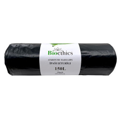 Мешки для мусора в рулоне BIOETHICS ĪPAŠI Izturīgi LDPE, черные, 150л/10шт/50мкр  (0,79кг) (15)