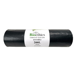 Мешки для мусора в рулоне BIOETHICS LDPE, черные, 200л/10шт/35мкр (0,65кг) (10)