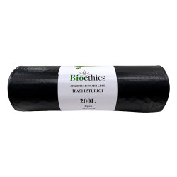 Мешки для мусора в рулоне BIOETHICS ĪPAŠI Izturīgi LDPE, черные, 200л/10шт/50мкр  (0,93кг) (10)