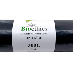 Мешки для мусора в рулоне  BIOETHICS LDPE, черные, 300л/5шт/50мкр (0,75кг) (10)