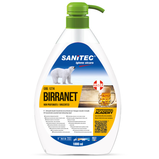 Trauku un alus glāžu mazgāšanas līdzeklis Sanitec BIRRANET, 1L (6)