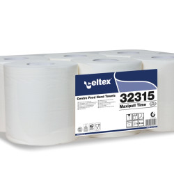 Roku dvieļi Celtex MAXIPULL Time 135, balti, 2-kārt., 6gab, Ø20