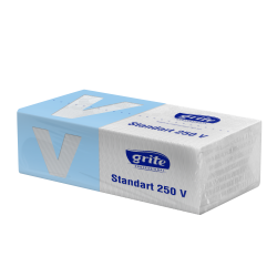 Салфетки для рук GRITE Standart 250 V 25x23см, отбеленные, 1 слойные, 20x250шт (широкие 11,5см)