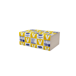 Салфетки для рук GRITE Economy 250 V Extra 25x23см, серые, 1 слойные, 20x250шт (широкие 11,5см)