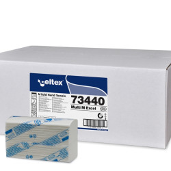 Салфетки для рук CELTEX Multi M Excel 21.5x36см, белые, 3-х слойные, 18x100шт (узкие 9см)