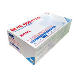 Cimdi nitrila nepūderēti BLUE ECO-PLUS M, zili, 100gab (10)