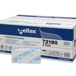 Roku salvetes CELTEX V Time 21.5x18cm, baltas, 2-kārt., 18x195gab (šaurās 9cm)