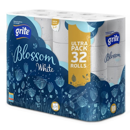 Tualetes papīrs GRITE Blossom 32, 3-kārt., 32×3=96gab