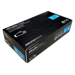 Перчатки нитриловые неопудренные Mercator NITRYLEX Black M, черные, 100шт (10)