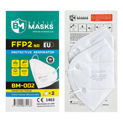Respiratori FFP2 BM-002, 4-slāņi, salokāmi, 2gab (270)