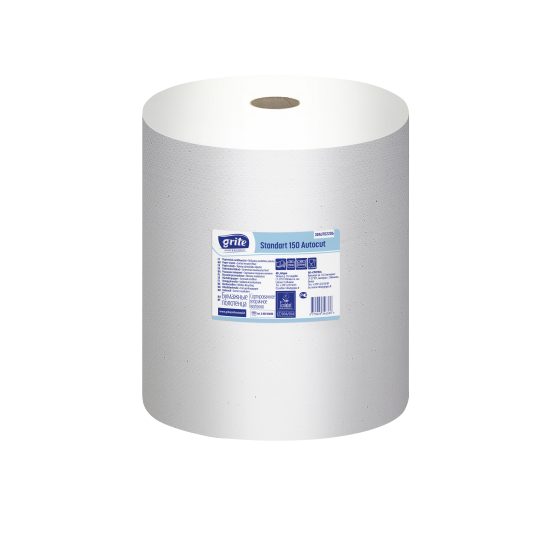 Roku dvieļi Grite Standart 150 Autocut, balti, 2-kārt., 6gab, Ø19