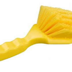 Щетка универсальная HBC, короткая ручка, мягкая, желтая, 254мм