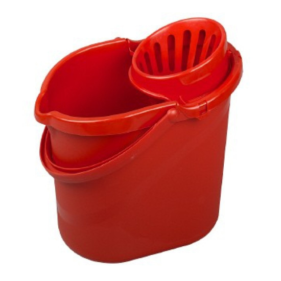 Mоп ведро с выдавлевателем HBC, красное, 12л (12)