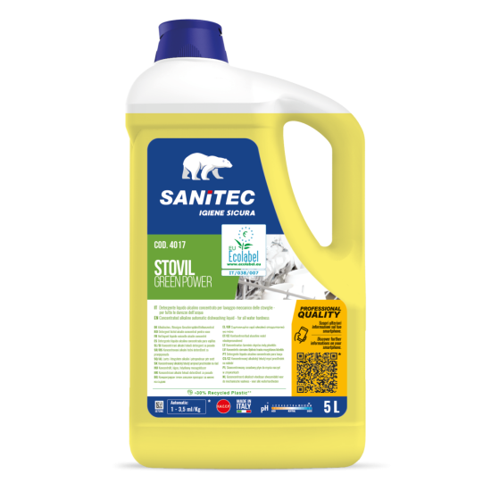 Ekoloģiskais trauku mazgāšanas līdzeklis automātiem Sanitec STOVIL Green Power, 5L (2)