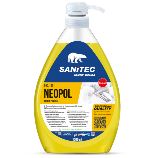 Trauku mazgāšanas līdzeklis koncentrēts Sanitec NEOPOL Citrus, 1L (6)
