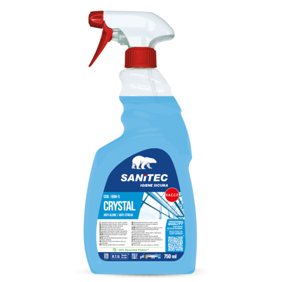 Stiklu tīrīšanas līdzeklis Sanitec CRYSTAL, 750ml (6)