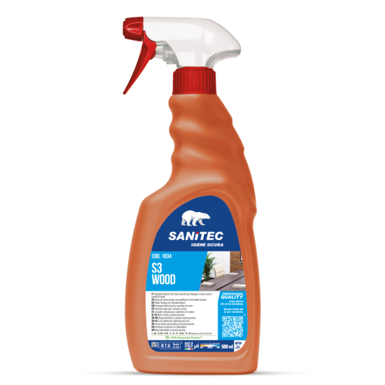 Tīrīšanas līdzeklis koka virsmām Sanitec S3 Wood, 500ml (6)
