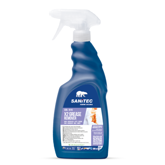 Traipu tīrīšanas līdzeklis ar smidzinātāju Sanitec X2 Greasy Remover, 500ml (6)