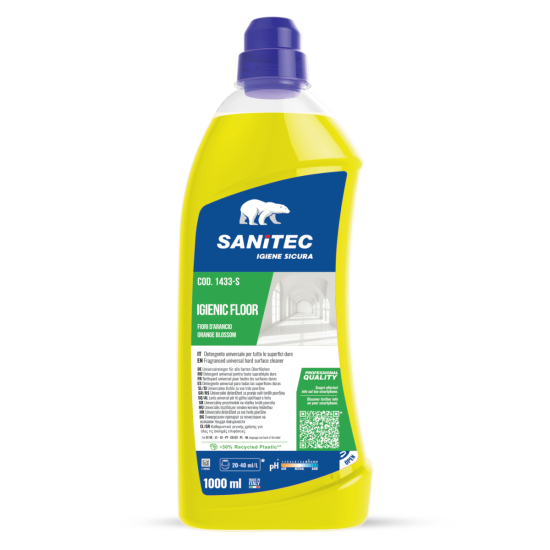 Universāls grīdu tīrīšanas līdzeklis Sanitec IGIENIC FLOOR Orange Blossom, 1L (6)