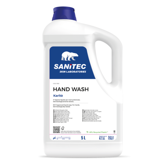 Šķidrās ziepes Sanitec HAND WASH Karite, 5L (2)