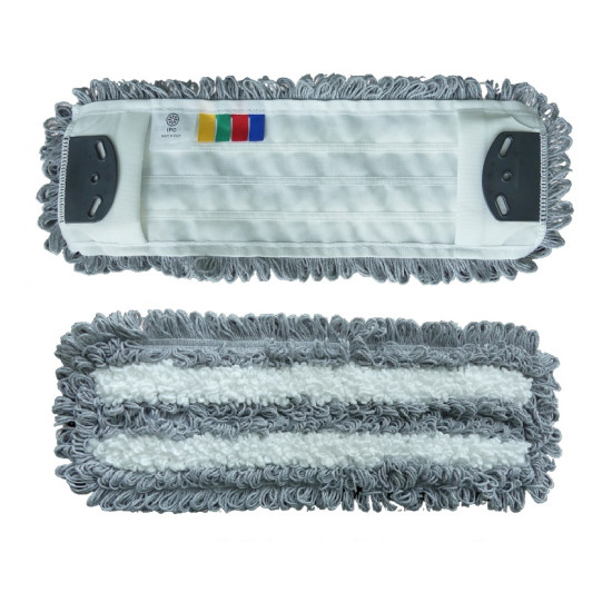 Моп микрофибры IPC Grey с карманами и клапанами, серый/белый, 40см (50)