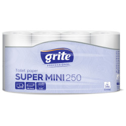Tualetes papīrs Grite SUPER MINI 250, 3-kārt., 8x7=56gab, Ø11.5