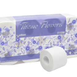 Tualetes papīrs CELTEX  Tissue Flowers, 3-kārt., 8x9=72gab, Ø11.9