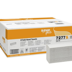 Roku salvetes SAVE Plus Z Fold 20.5x24cm, baltas, 2-kārt., 25x120gab (šaurās 8cm)