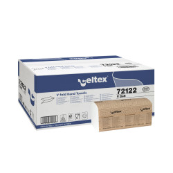 Roku salvetes CELTEX V Cell 25x21cm, baltas, 2-kārt., 15x210gab (platās 10.5cm)