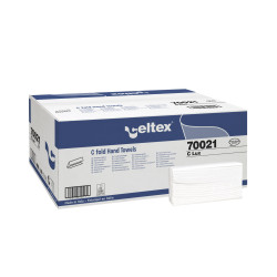 Салфетки для рук CELTEX C Lux 23x32см, белые, 2-х слойные, 20x152шт (узкие 9см)