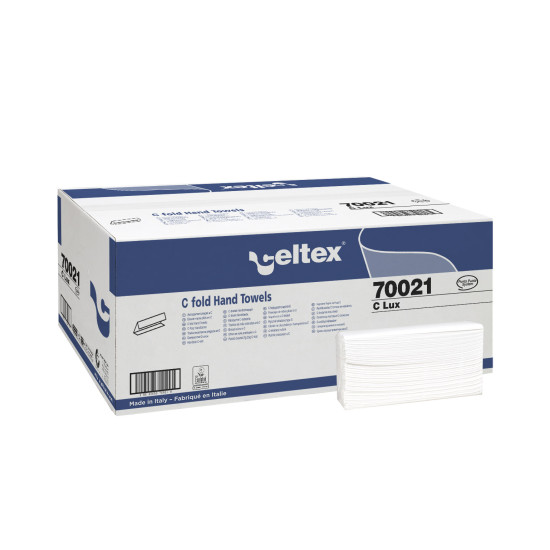 Салфетки для рук CELTEX C Lux 23x32см, белые, 2-х слойные, 20x152шт (узкие 9см)