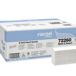 Салфетки для рук RACON Multi Z Smart 21.5x27см, белые, 2-х слойные, 18x170шт (узкие 9см)