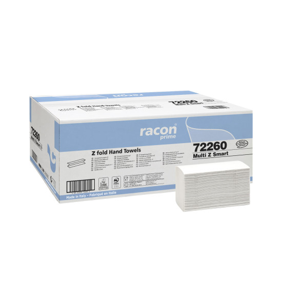 Салфетки для рук RACON Multi Z Smart 21.5x27см, белые, 2-х слойные, 18x170шт (узкие 9см)